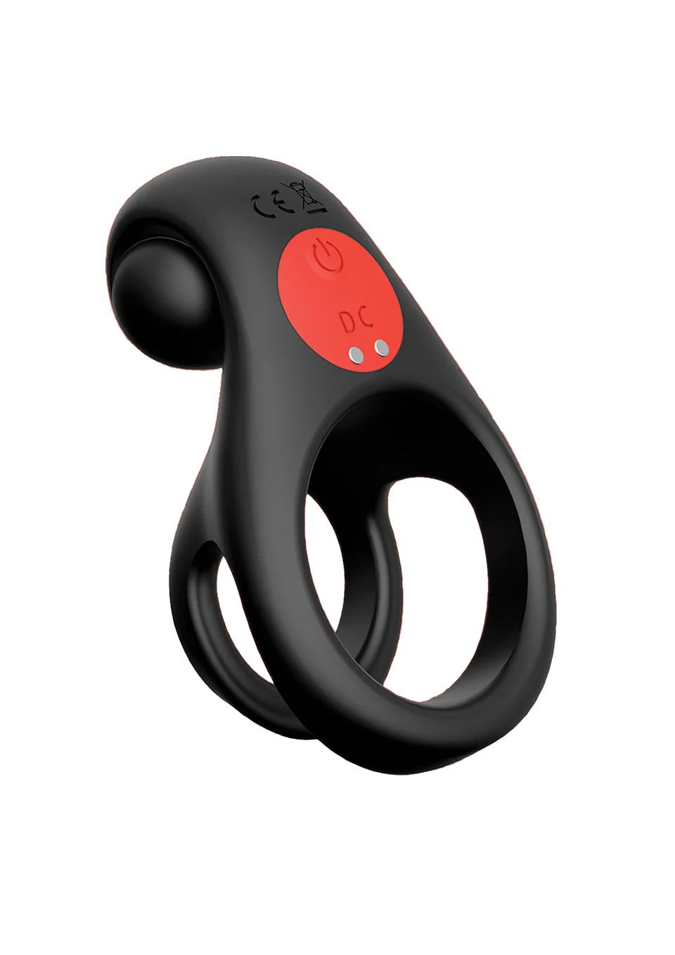 Red Dot Silicone Rechargeable Vibrating Cock Ring with Controller V2