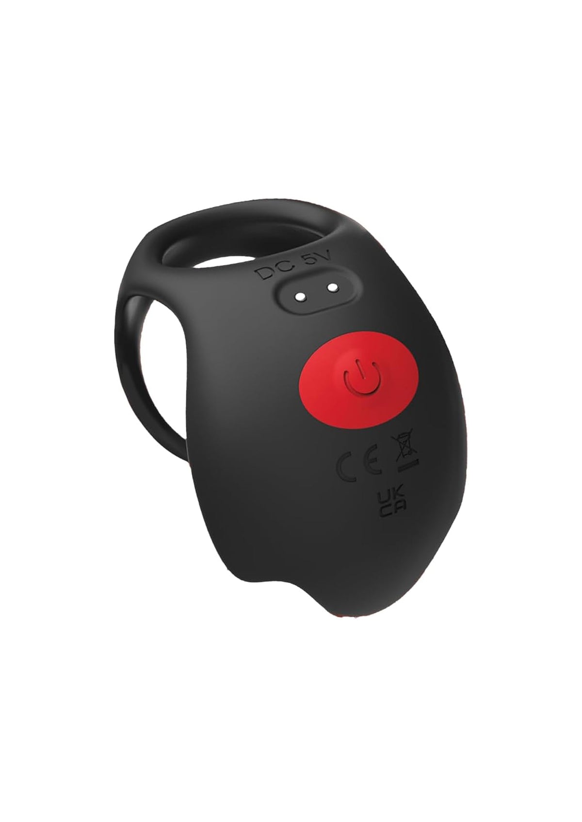 Red Dot Silicone Rechargeable Vibrating Cock Ring with Controller V3