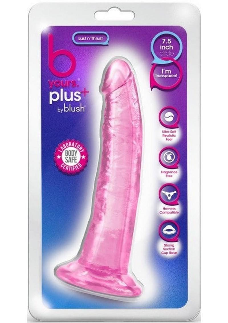 B Yours Plus Lust N' Thrust Realistic Dildo - Pink - 7.5in