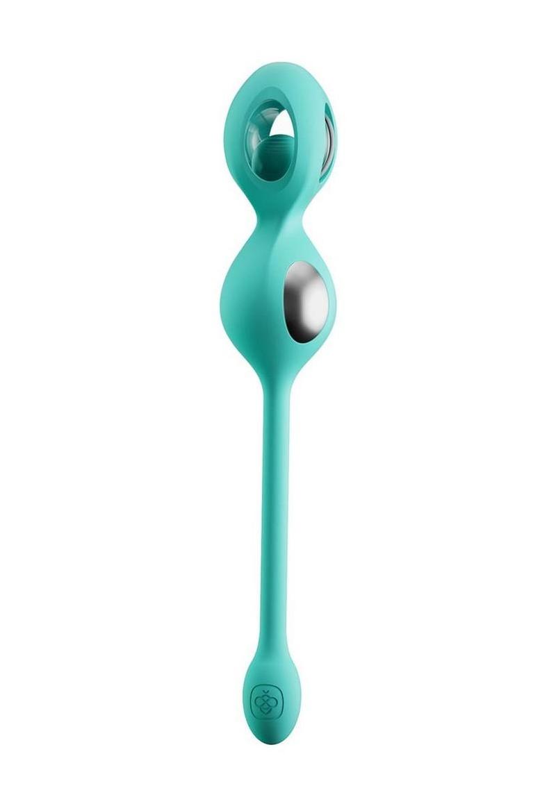 Elektra App Control E-Stim Kegel Training - Aqua/Silver - 5 Piece/Set