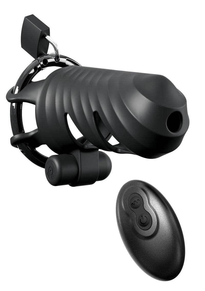 Fantasy C-Ringz Remote-Controlled Vibrating Cock Blocker - Black
