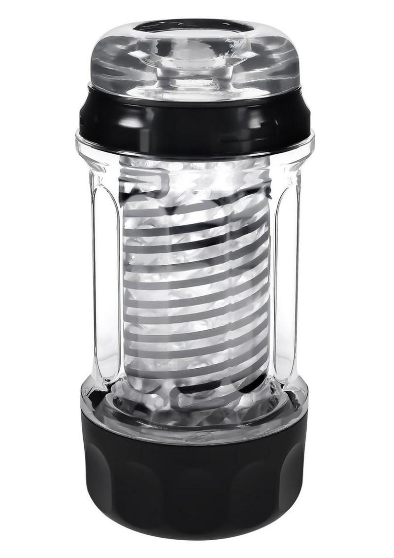Playboy Spring Fling Rechargeable Stroker - Black/Clear - Large
