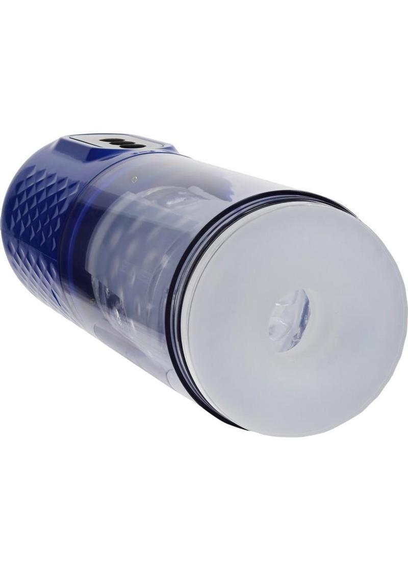 Pumped Vortex Multi Function Suction Rotating Thrusting Rechargeable Masturbator - Metallic
