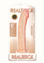 Realrock Curved Realistic Dildo with Suction Cup - Vanilla - 10in