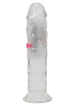 Realrock Vibrating Led Wireless Rechargeable Remote Control Straight Cock - Clear - 6in