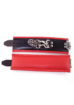 Rouge Padded Leather Adjustable Ankle Cuffs