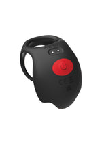 Red Dot Silicone Rechargeable Vibrating Cock Ring with Controller V3