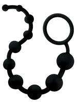 Anal Adventure Platinum Silicone 10 Anal Beads - Black
