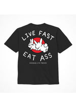 Assholes Live Forever Live Fast Eat Ass T-Shirt - Black - Large
