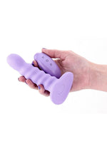 Colours Ribbed Rechargeable Silicone Vibrating Dildo with Remote Control