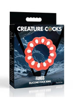 Creature Cocks Fangs Silicone Cock Ring - Red/White