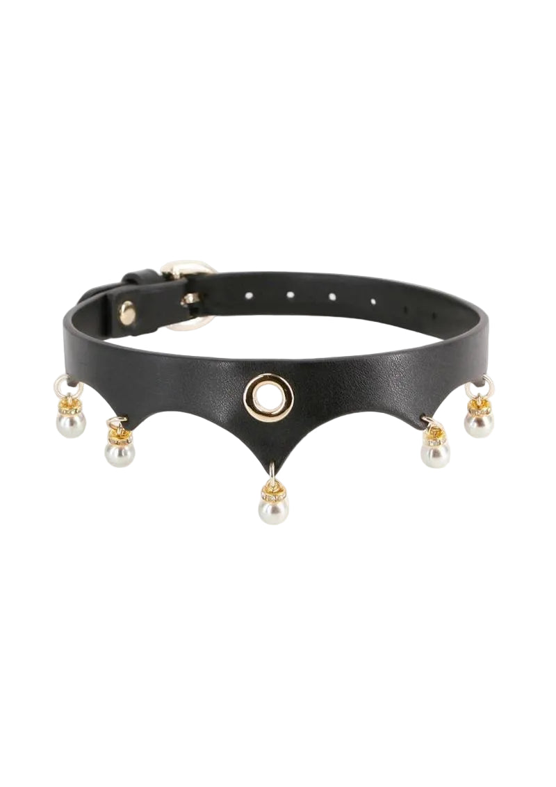 Fetish and Fashion Jezebel Collar - Black/Gold