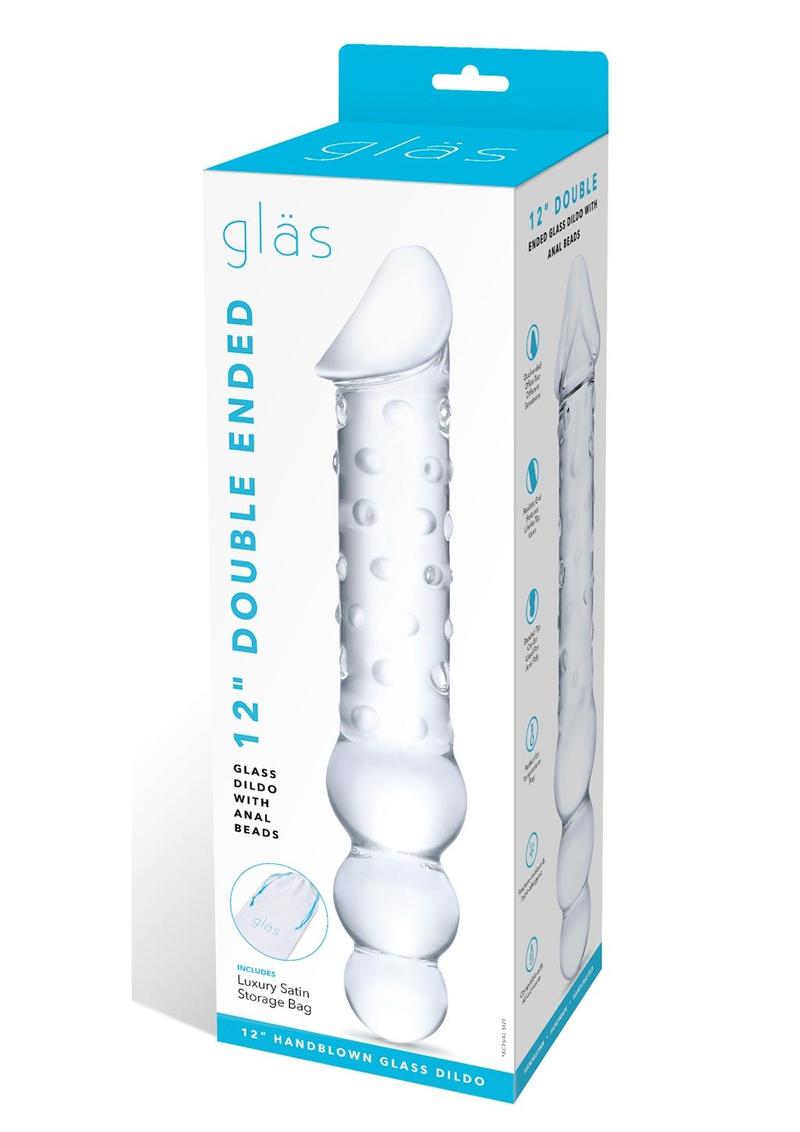 gleitgel eros Glas Double Ended Glas Dildo with Anal Beads– Bookends