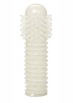 Glow In The Dark Reversible Penis Sleeve - Clear/Glow In The Dark