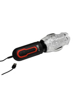 Jock Spinning and Thrusting Rechargeable Masturbator with 2 Bullets