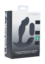 Levelz Dual Motor Vibrating Liquid Silicone Prostate Stimulator with Remote Control - Black