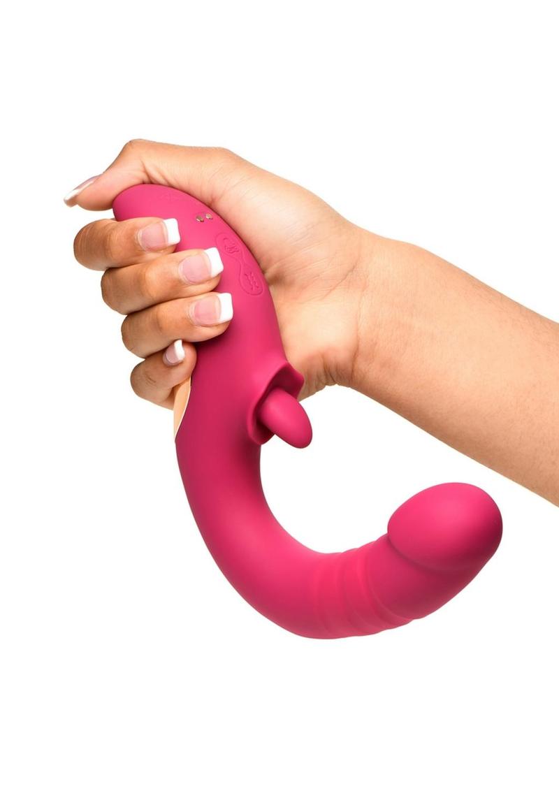 Lickgasm Tease and Please Rechargeable Silicone Thrusting and Licking Vibrator
