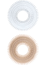 Mack Tuff Ribbed Cock Rings - Clear/Smoke - 2 Pack