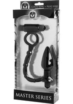 Master Series Viaticus Dual Vibrating Cock Ring and Vibrating Anal Plug - Black