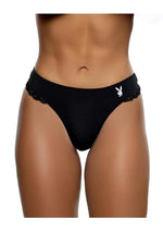 Playboy Ultra Soft Panty - Black/White - Medium/Small