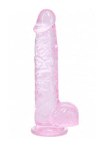 Realrock Crystal Clear Realistic Dildo with Balls - Pink - 5in