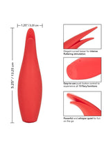 Red Hot Sizzle Rechargeable Silicone Vibrator with Clitoral Stimulation