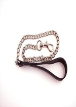Rouge Leather Lead Chain - Black/Metal