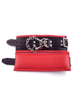 Rouge Padded Leather Adjustable Wrist Cuffs