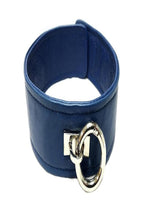 Rouge Plain Leather Adjustable Collar 1 Ring - Blue