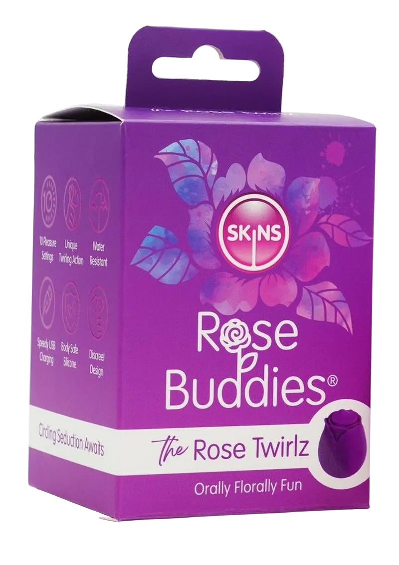 Skins Rose Buddies Rose Twirtz Rechargeable Silicone Clitoral Vibrator - Purple