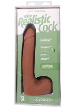 The Realistic Cock with Balls Ultraskyn Removable Vac-U-Lock Suction Cup - Caramel - 9in