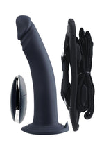Vedo Diki Rechargeable Silicone Vibrating Dildo with Harness and Remote Control - Just
