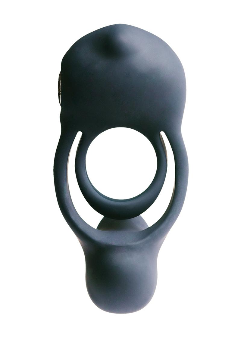 Vedo Roco Rechargeable Silicone Vibrating Dual Motor Cock Ring - Just - Black
